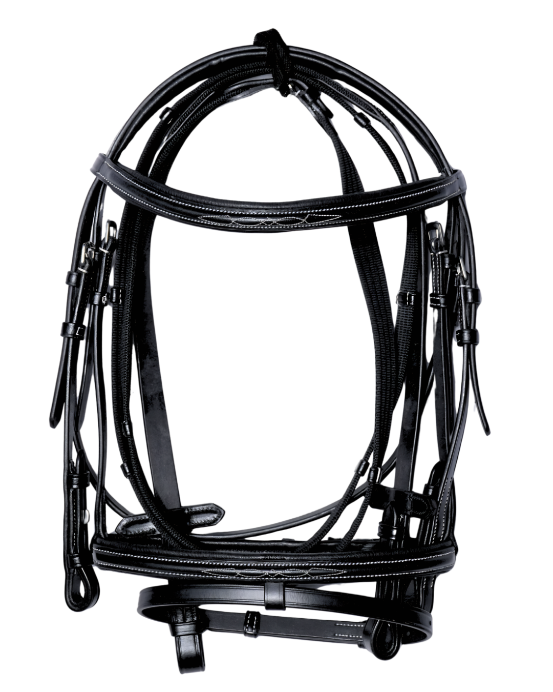 Van Jans Classic Fancy-Stitched Leather Bridle with Flash Noseband and Reins