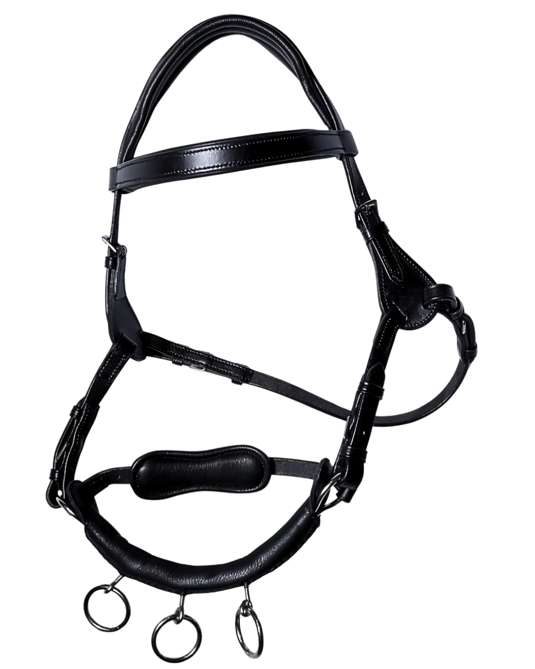Van Jans Premium Leather Cavesson Bridle with Integrated Lungeing Rings