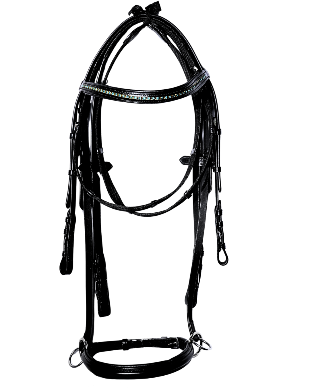 Van Jans Crystal-Accented Dressage Bridle with Flash Noseband and Reins