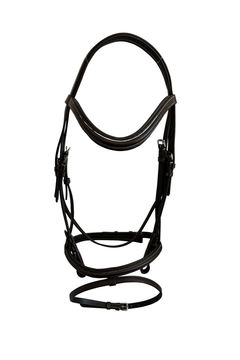 Van Jans White-Stitched Black Leather Bridle