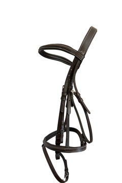 Van Jans White-Stitched Black Leather Bridle